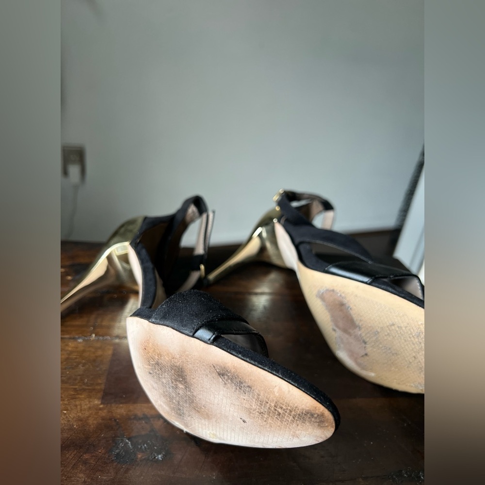 Zara Basic Collection Black Suede Leather And Gol… - image 5